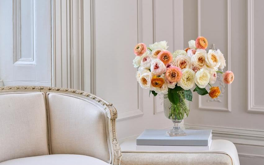 Rose bouquet featuring roses bred by David Austin